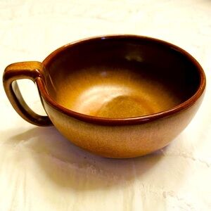Frankoma Pottery soup mugs stoneware vintage brown glaze UBM